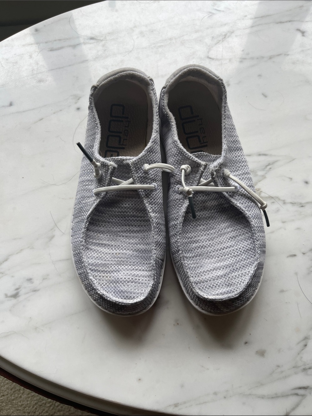 Hey Dude Casual Knit Slip-On Loafers in Light Gray